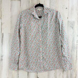 Ann Mashburn Shirt Sz M Button Down Liberty London Canyon Clover Floral  Poplin